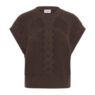 Saint Tropez Gebreide kleding - Dames - Truien - Bruin - Maat: L