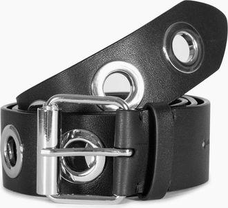 AllSaints Allsaints Womens 42mm Eyelet Leather Belt - Black - Size: L-XL