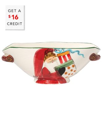Vietri Vietri Old St. Nick Handled Oval Bowl With Presents With $21 Credit
