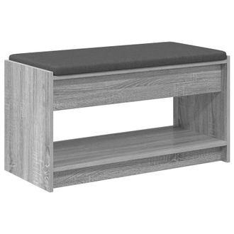 vidaXL Banco De Entrada Con Coj&iacute;n Gris Sonoma 83 X 38 X 45 Cm Vidaxl