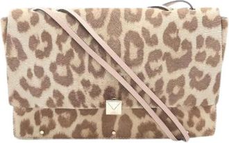 Valentino Pre-owned Leopard Leather Shoulder Bag - Dames - Vintage Schoudertas - Bruin - ONE Size - Leer - Vintage