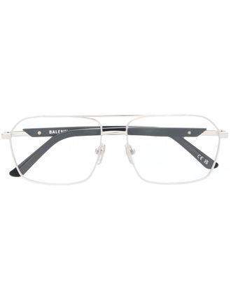 Balenciaga pilot-frame glasses - men - Acetate/Metal - 57 - Silver