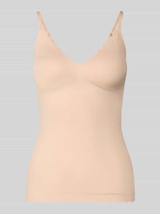 Skiny Skiny Unterhemd mit Wellensaum und herausnehmbaren Pads in Beige, Gr&ouml;&szlig;e 36