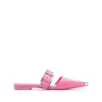 Alexander McQueen Roze Metalen-Teen Puntige Muiltjes - Dames - Slip ons - Roze - 39 EU - Leer - Schoenen