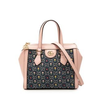 Gucci Pre-owned Gucci Small GG Denim Embroidery Ophidia Satchel Ladies EES0WERX9VMC12CR