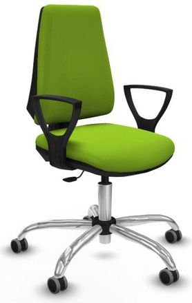 Piqueras y Crespo Piqueras Y Crespo - Elche Cp Similpiel Pistacho Brazos Fijos Base Cromada Ruedas Engomadas 65mm