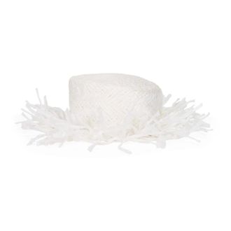 Red Valentino Hats, female, White, Size: L Elegant Straw Hat