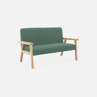 Sweeek Banco Infantil De Pana Y Madera De Caucho, 2 Plazas
