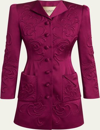 Valentino Garavani Pleated Blazer-Style Mini Dress