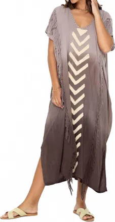 Skemo Bahama Arrow Long Kaftan Dress In Chocolate