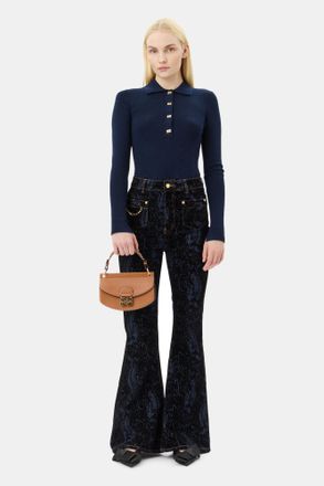 Ganni Blue Snake Goddi Jeans in Indigo Size 24 Womens