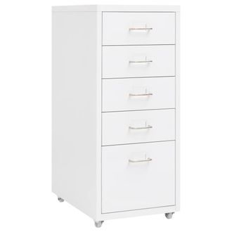 vidaXL Armario Archivador M&oacute;vil Metal Blanco 28x41x69 Cm Vidaxl