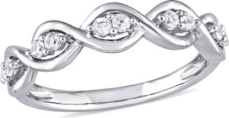 Mimi & Max 1/3ct TGW White Sapphire Stackable Infinity Anniversary Ring in 14k White Gold