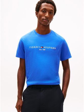 Tommy Hilfiger Mens Embroidered Tommy Logo T-Shirt - Blue - XXXL