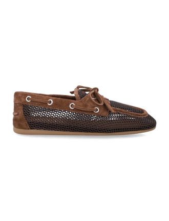 Miu Miu Brown Lace Up Loafers