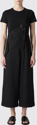 Yohji Yamamoto Tuta intera monospalla in cotone e lino con tasche cargo e scollo asimmetrico