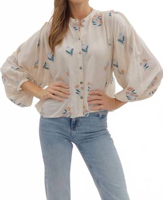 Entro Petal Stitch Blouse In Ivory
