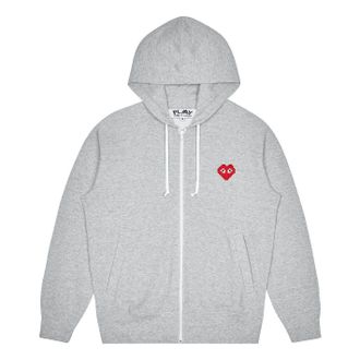 Comme Des Gar&ccedil;ons (WMNS) COMME des GARCONS PLAY Invaders Zip Hooded Sweatshirt Grey AZ-T325-051-1