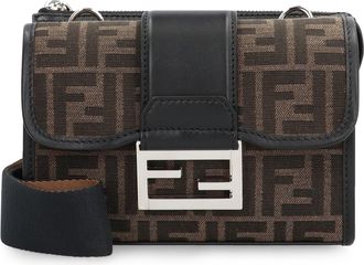 Fendi Mens Baguette Double Shoulder Bag Tobacco Polyurethane Messenger