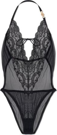 Versace Geborduurde Bodysuit met Kant - Dames - Bodies - Zwart - XL - Tops