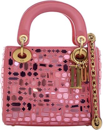 Dior Pre-owned Dior Mini Smooth Calfskin Embroidered Mosaic of Mirrors Lady Dior K0PQ21J2GKGFO24A