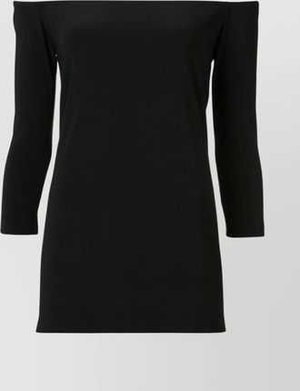 Norma Kamali off-shoulder slim-fit 3/4-sleeve blouse