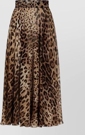 Dolce & Gabbana leopard-print cotton a-line skirt