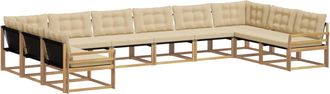 vidaXL Conjunto De Sof&aacute;s De Exterior 10 Uds. Y Beige Vidaxl