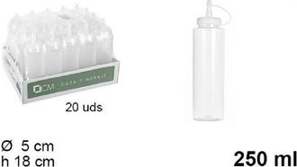 Trade Shop Trade Shop - Set 20pz Bottiglie Dosatore Plastica Beccuccio Per Salse Condimenti 250ml 102771