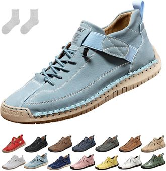 Generic Orthopedic Shoes, Womens Handmade Leather Orthopedic Comfortable Shoes, Anti-Impact Non-Slip for Hiking Camping Driving (T,12.5)