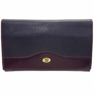 Gucci Bordeaux Leather Long Wallet (Bi-Fold) (Pre-Owned)