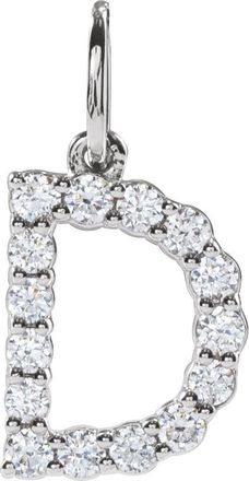 Diamond2Deal 14k Gold 1/4ct Lab-Grown Diamond Initial D Pendant