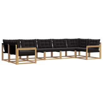 vidaXL Conjunto De Sof&aacute;s De Exterior Con Coj&iacute;n 7 Pcs Blanco Y Negro Vidaxl