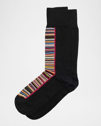 Paul Smith Mens Half Signature Stripe Crew Socks