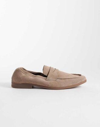 WALK LONDON Walk London - Naples - Mocassini arricciati in camoscio color pietra-Neutro