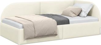 vidaXL Estructura De Cama En Esquina Con Cabecera Crema 80 Cm X 200 Cm Vidaxl