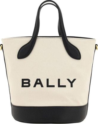 Bally Monogram Leren Bucket Tas - Dames - Shoppers - Beige - ONE Size - Katoen - Tassen