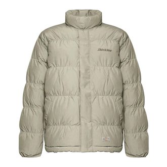 Dickies Winter Jackets, male, Green, L, Green Nylon Quilted Jacket with Hood