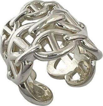 Herm&egrave;s Silver Silver 925 Band Ring (Pre-Owned)