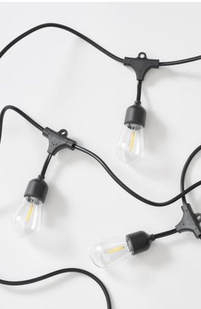 Brightech Solar-Powered Weatherproof LED 48 Outdoor String Lights - 15 Shatterproof Bulbs in Classic Black- 48 (15 Bulbs) at Nordstrom