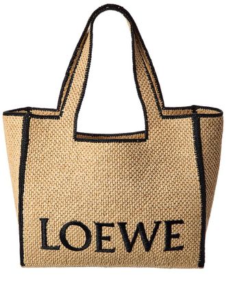 Loewe Font Large Raffia Tote