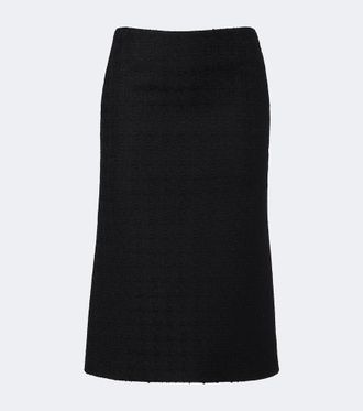 Alexander McQueen Gonna a tubino in tweed di lana e mohair