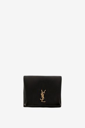 Saint Laurent Kompakte Brieftasche aus Nappaleder Calypso