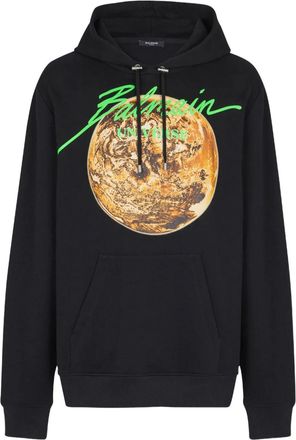 Balmain Felpa con stampa Universe & Planet - Nero