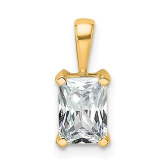 Diamond2Deal 14k Yellow Gold 1 Ct Radiant Cut Lab Grown Diamond Pendant