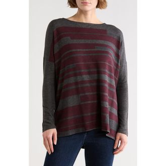 Go Couture Dolman Sleeve Sweater in Charcoal Print 1 at Nordstrom Rack, Size X-Large