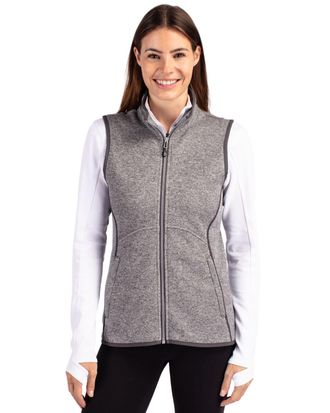 Cutter & Buck Mainsail Basic Sweater-Knit Womens Full Zip Vest