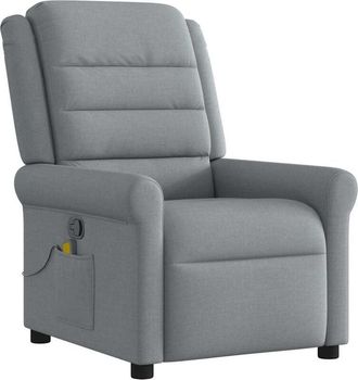 vidaXL Sillón reclinable de masaje de tela gris claro Vidaxl