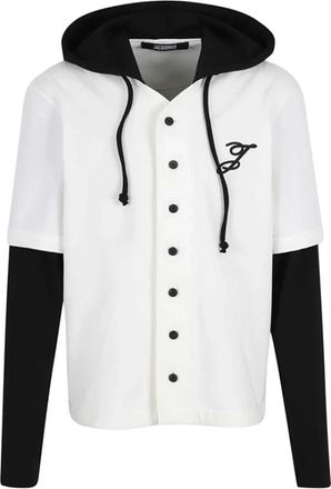 Jacquemus Le T-shirt Letro - Heren - Vesten met rits - Wit - XL - Katoen - Hoodies & sweatvesten