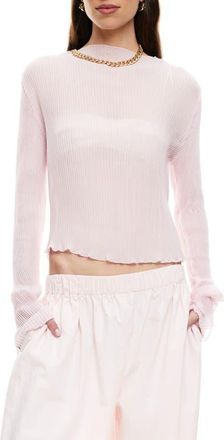 Lioness Ford Long Sleeve Pliss&eacute; Top in Sunset at Nordstrom, Size X-Large